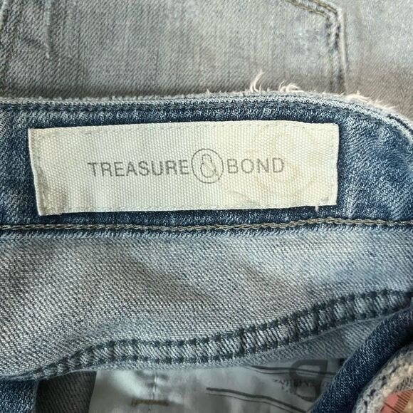 Treasure & Bond Mid Rise Relaxed Distressed Jeans Shorts Size 28 - Picture 7 of 7